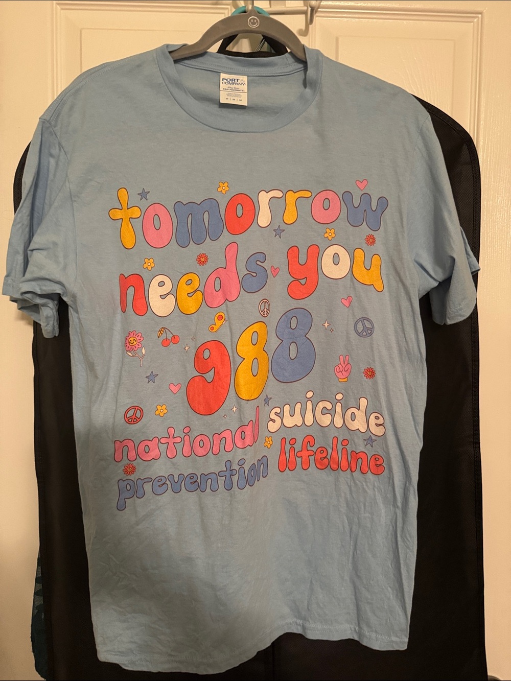 Light Blue "Tomorrow Needs You 988" Graphic Tee